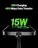 Belkin Kabel USB-A do USB-C w oplocie do ładowania urządzeń iPhone 15, Samsung Galaxy S24, S23, Note, Pixel, iPad Pro, iPad Mini, Nintendo Switch, kabel USB typu C, 1 m – czarny