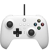 8BitDo Ultimate Wired Controller with Thumb Grip Caps - White