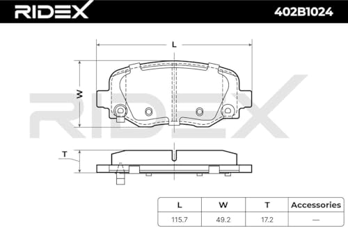RIDEX Kit pastiglie freni Posteriore con