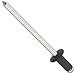 5052 Aluminum Open End Blind Rivet with Aluminum Break Pull Mandrel, Meets IFI-114 Grade 11, Dome Head, Black, 1/8" Diameter, 0.275" Length, 0.063"-0.125" Grip Range (Pack of 250)