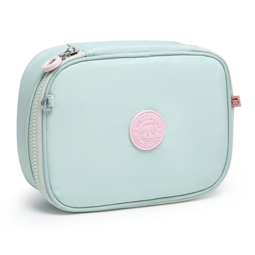 Estojo Escolar Kika Box Organizador Quadrado Grande Divisões (Verde)