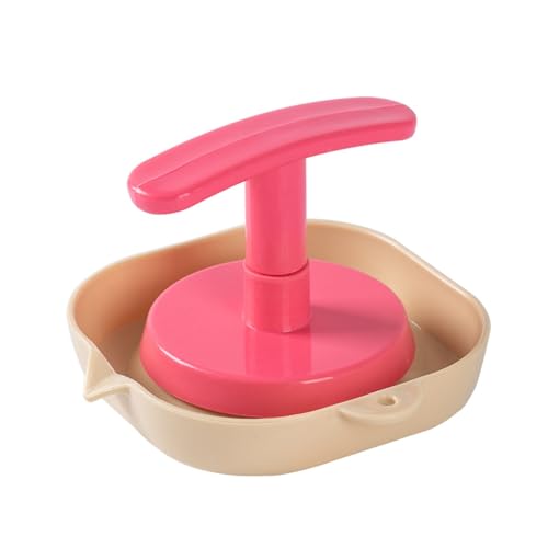 手動生姜大蒜ミニすりおろし器持ち手付きプラスチック製キッチン小物野菜離乳食砕き道具 (ハンドル付きグラインダー【アプリコットピンク】)