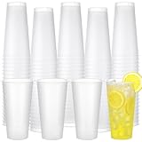 Teecyhooo 18 oz Frosted Plastic Cups Blank Reusable Drink Frosted Cups Clear Party Tumblers for Wedding, Parties, Events, Marketing