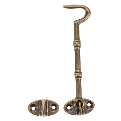 KITANDOVE 4.1 Inch Swivel Brass Hook Door Latch Hook Vintage Latch for Window Metal Door Privacy