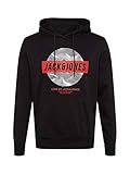Kaputzen Pullover JACK & JONES Herren JCOGEEK Sweat Hood FST Kapuzenpullover, Black, L