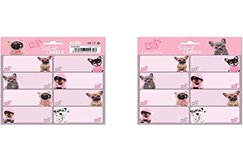Grupo Erik Editores, S.l. - Pack 16 Etiquetas Escolares Grupo Erik Studio Pets Dogs 2019 Malva Y Rosa En Oferta Etiquetas Adhesivas Studio Pets Dogs - Etiquetas Para Libros / Pegatinas Nombre Libros