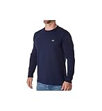 Lacoste mens Long Sleeve Jersey Pima Regular Fit Crewneck T-shirt T Shirt, Navy Blue, Medium US
