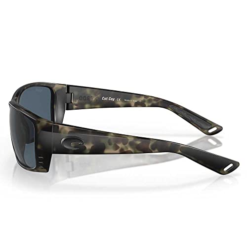 Image of Costa Del Mar Mens Cat Cay Rectangular Sunglasses, Wetlands /Grey Polarized-580P, 61 mm