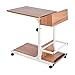 Mobilne biurko z regulacją wysokości Stojak na laptopa Wózek na kółkach Taca Sofa Stolik boczny Przenośny z kółkami Overbed Komputer biurowy (kolor: naturalny) (brązowy)