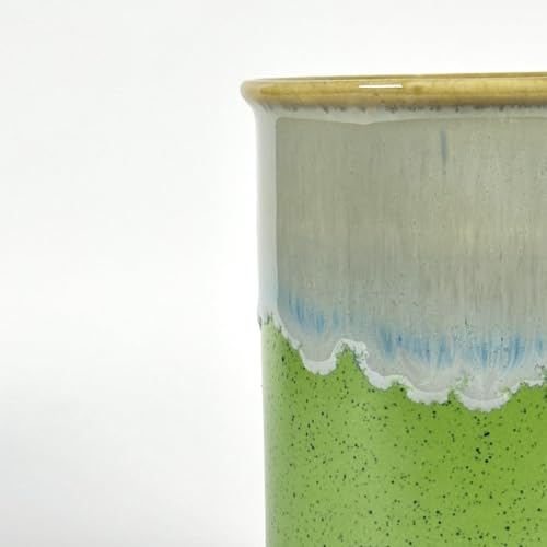 Image of SNS Ceramic Tumbler Set of 2 | Handmade Studio Pottery Drinkware for Water, Juice, Lassi, Cold Coffee & Milk | Premium Hot & Cold Beverage Glass for Home & Gifting (Moss & Mist Tumbler)
