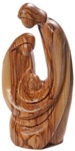 Olive Wood statue of Jesus, Mary and Joseph. 21 cms Holy Family Statue.