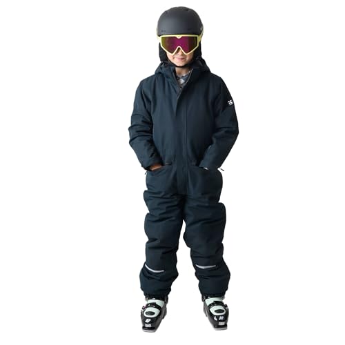 X-Trail Cortina Ski Overall Combinaison de Ski d'Hiver Imperméable 10000mm en Polyester pour Enfant Mixte avec Capuche Amovible