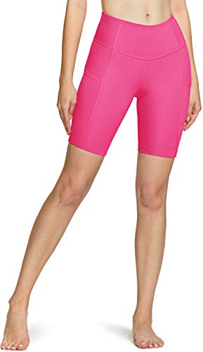 Shorts feminino TSLA de cintura alta para ciclismo, treino, corrida, ioga, shorts para exercícios fí