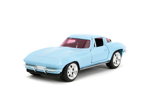 Jada Pink Slips 1:32 Chevy Corvette 1966 Azul Die-Cast miniatura 1