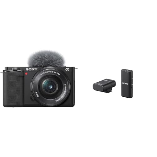 Sony Alpha ZV-E10L Cámara Vlog sin Espejo con Lente 16–50mm Power Zoom,Micrófono Inalámbrico ECM-W2BT y Grip Multifunción GP-VPT3 – 4K Video,Pantalla Abatible,AF Ocular Ideal para Vlogging y Streaming