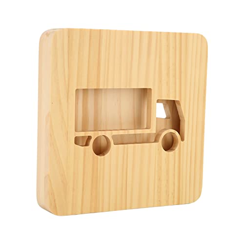 Lámpara de mesa de noche de madera tallada 3D en forma de coche miniatura 6