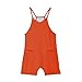 Girls Summer Clothes Girls Summer Sleeveless Casual Romper Cute Spaghetti Strap Rompers Soft Short Jumpsuit with Pockets for 5-13 Year Orange