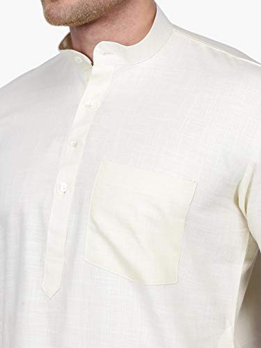 Image of Rajubhai Hargovindas Men's Premium Cotton Half Sleeve Solid Kurta