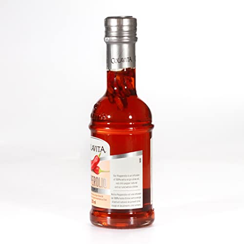Colavita Pepperolio, Pepper Extra Virgin Olive Oil, 8.5 Fl Oz Glass Bottle #TOP4
