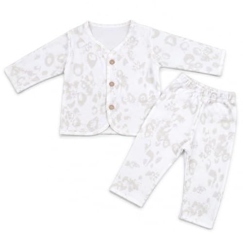 Image of Bold N Elegant Cotton Baby Winter Fleece Full Sleeve Front Button Colorful Cartoon Printed Sweatshirt and Pajama Lower Clothing Set for Newborn Infant Toddler Baby Boy Girl