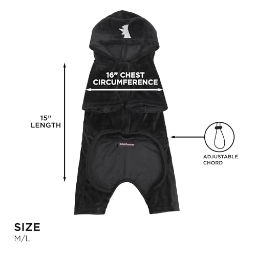 Juicy Couture Hooded Pet Juicy Bling Velour Tracksuit for Small Dogs and Cats - Black - M/L - Image 4