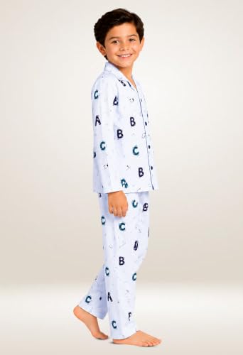 Image of 3BROS Kid's Pure Cotton Full Sleeves Night Suit /Dress for Boys /Girls Full Pajama & Top Sleep Suit Combo Set