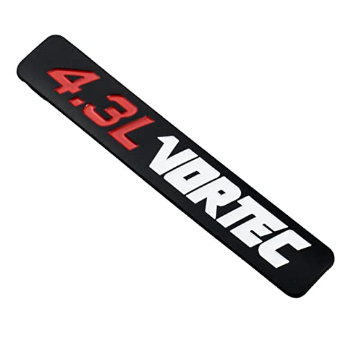 Image of 2pcs 4.3L VORTEC Emblem Badge for Colorado Sierra Silverado 1500 2500HD (Black Red White)