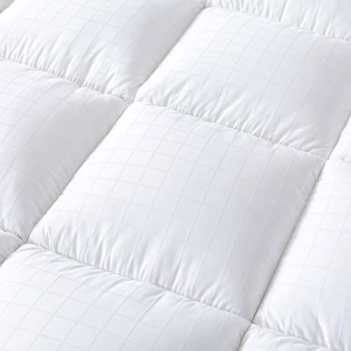 Sufuee Mattress Topper King 400Tc Cotton Mattress Pad With Deep Pocket - Extra Thick 2" Thick Quilted Pillow Top Down Alternative Fill #TOP3