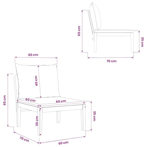 Qnhdfrt Canapé de Jardin 1 Place en Bois d'Acacia Massif et Corde – vue 3