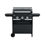 Campingaz Select 3 LS Plus Gas Barbecue | Barbacoa con Carro, Ruedas y Tapa con Termómetro – 3 y 1 Quemadores | 11 kW Total, Negro