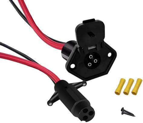 Quick Plug Boat 3 Wire 10AWG Trolling Motor Plug and Receptacle Marine Boat Male ...