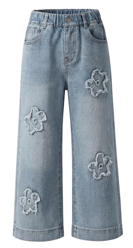 Pantalones cargo para niños de pierna ancha y mezclilla holgada estilo callejero