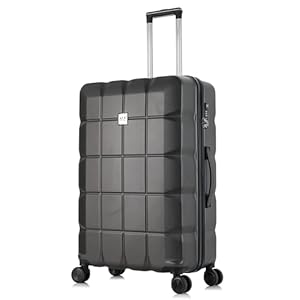 ATX Luggage Large Suitcase on 4 Dual Spinner Wheels Super Lightweight ABS Hard Shell Hold Check in with Built-in TSA Lock(Gun Metal Grey, 110 Liter)