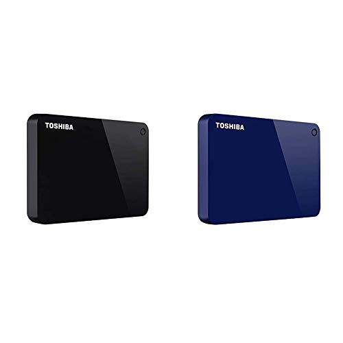 Toshiba Canvio Advance 2TB Portable External Hard Drive USB 3.0, Black (HDTC920XK3AA) & Toshiba Canvio Advance 2TB Portable External Hard Drive USB 3.0, Blue (HDTC920XL3AA)