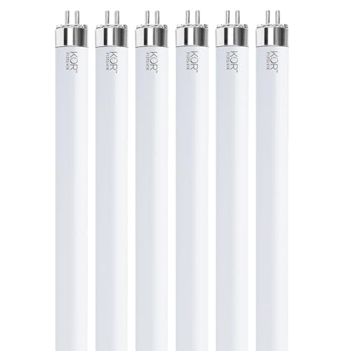 KOR (Pack of 6) F13T5/CW - T5 Fluorescent 4100K Cool White - 13 Watt - 21 Super Long Life Light Bulbs
