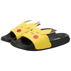 Pokemon Boys’ Pikachu Sandals – 3D Slip-On Beach/Pool Slides (Little Boy/Big Boy)