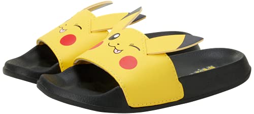 Pokemon Boys' Pikachu Sandals - 3D Slip-On Beach/Pool Slides (Little Boy/Big Boy)