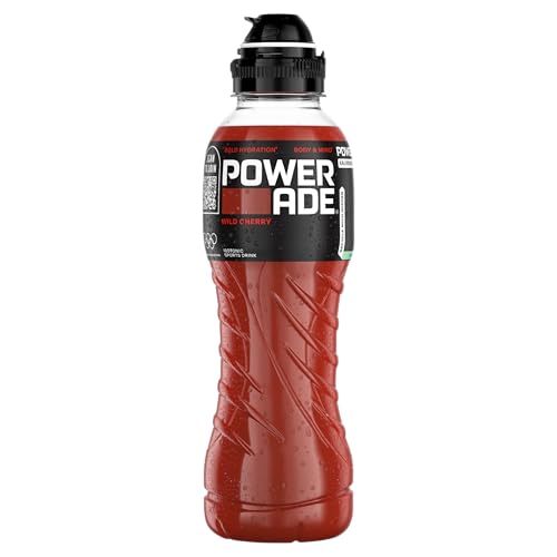 Powerade Sports Wild Cherry, kalorienarmes Sportgetränk mit Kirsch-Geschmack, mit Elektrolyten, Sport Drink in stylischen Einweg Flaschen (12 x 500 ml) (Verpackung kann variieren) 3