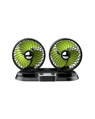 Ventilador de Coche Ventilador Doble Cabezal USB Alta Potencia Compatible con Coches Camiones Refrescante Verano Doble Cabezal(Upgraded Car 12V)