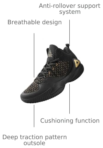 Image of PEAK High Top Mens Basketball Shoes Lou Williams Streetball Master Breathable Outdoor Sneakers Cushioning Shoes for Fitness
