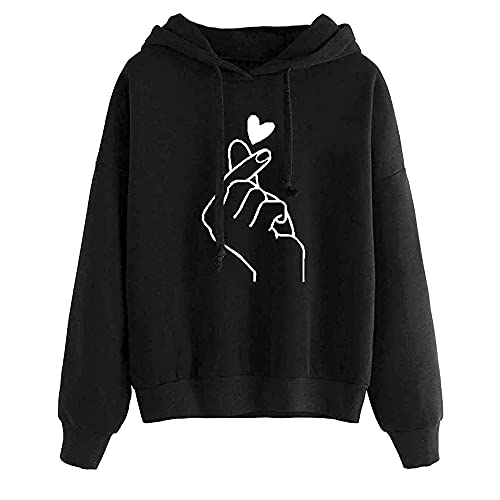 TMOYJPX Sudaderas Mujer con Capucha Baratas Anchas Chica Impresión, Top Suéter Mujer Tallas Grandes Camiseta Originales Otoño e Invierno