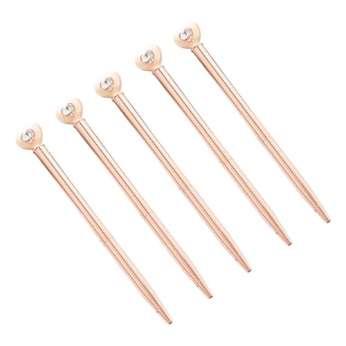 6Pcs Heart Ballpoint Pen Twist to Open/Close, Signing Guest Sign in Crystal for Office School Portable Pens for Travel