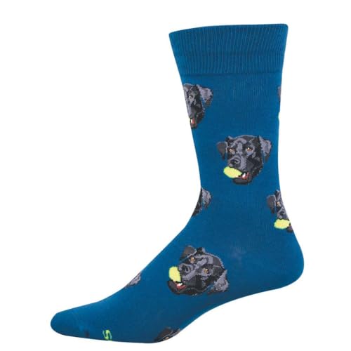 Socksmith Men's Black Lab Crew Socks, Teal