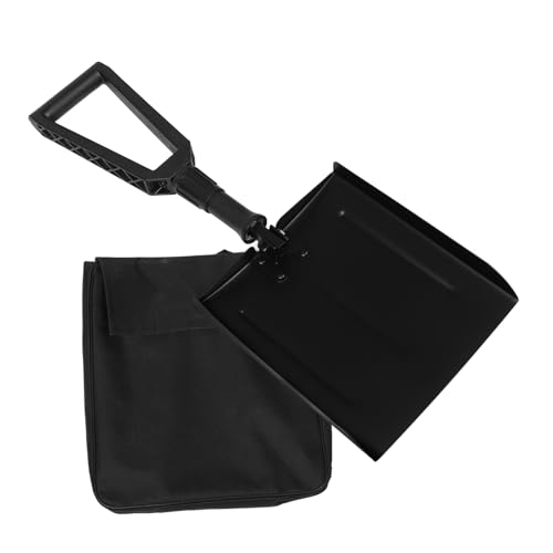 FUNOMOCYA Folding Snow Shovel for Winter Car Ice Scraper Extendable Metal Handle Heavy Duty Spade Compact Storage Bag Multi-use Tool