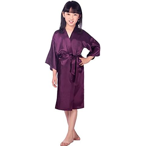 EQIQU Kids Silky Satin Kimono Robe thumbnail