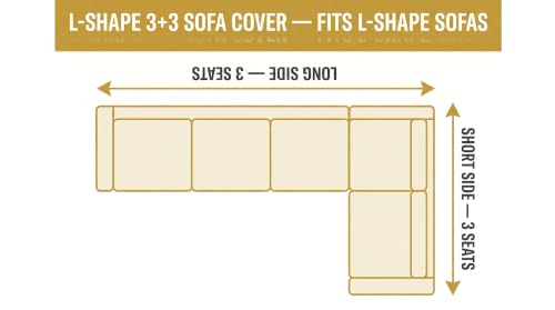 Image of KINGLY L-Shape Sofa Cover 6 Seater 3+3 Velvet Full Cover - Cream Beige | Fully covered quilted velvet slipcover, washable anti-slip furniture protector, L-type corner sofa cover for living room