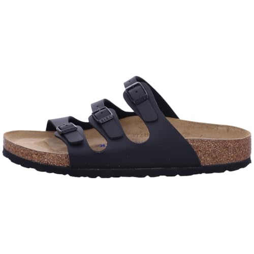 Image of Birkenstock Women's Florida Soft Footbed Birko-Flor Black Sandals - 41 M EU / 10-10.5 B(M) US