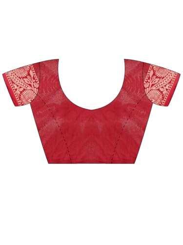 Image of AKHILAM Women's Kanjivaram Woven Soft Silk Saree With Blouse Piece