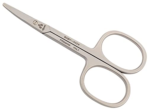 Alpen Forbici per unghie per bambini, arrotondate, in acciaio AISI 420, antiruggine, satinate, curve, 9 cm
