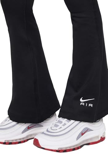 Nike Air Essential Big Kids' (Girls') High-Waisted Flared Leggings Size - Medium Black/White4
